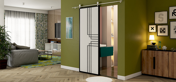sliding bathroom door installation in Cambria